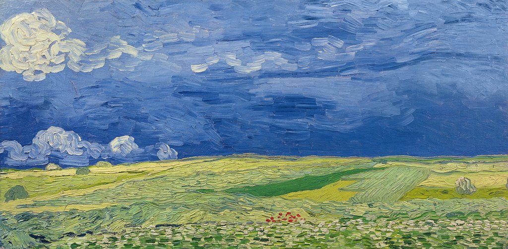 Detail of Wheatfields under thunderclouds, 1890 by Vincent van Gogh