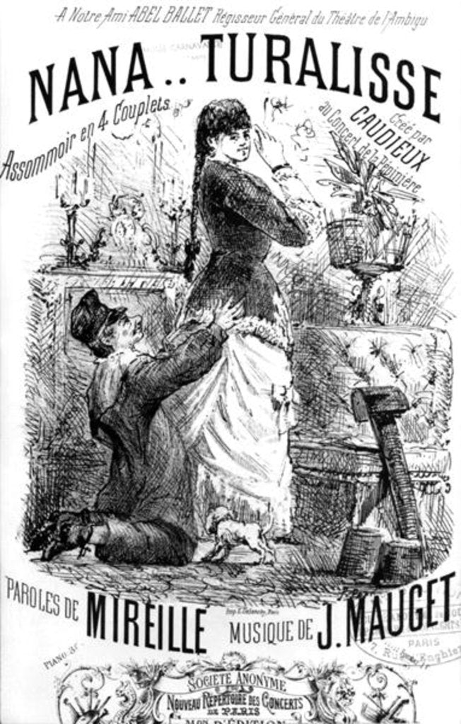 Detail of Front cover of a score sheet for the song 'Nana..turalisse' by French School