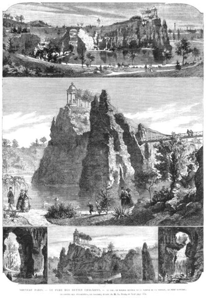 Detail of Buttes-Chaumont park, New Paris by French School