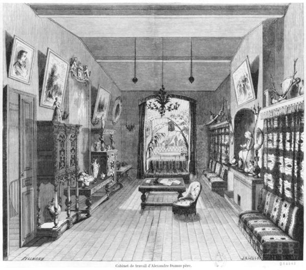 Detail of Study of Alexandre Dumas Pere by Octave Edouard Jean Jahyer