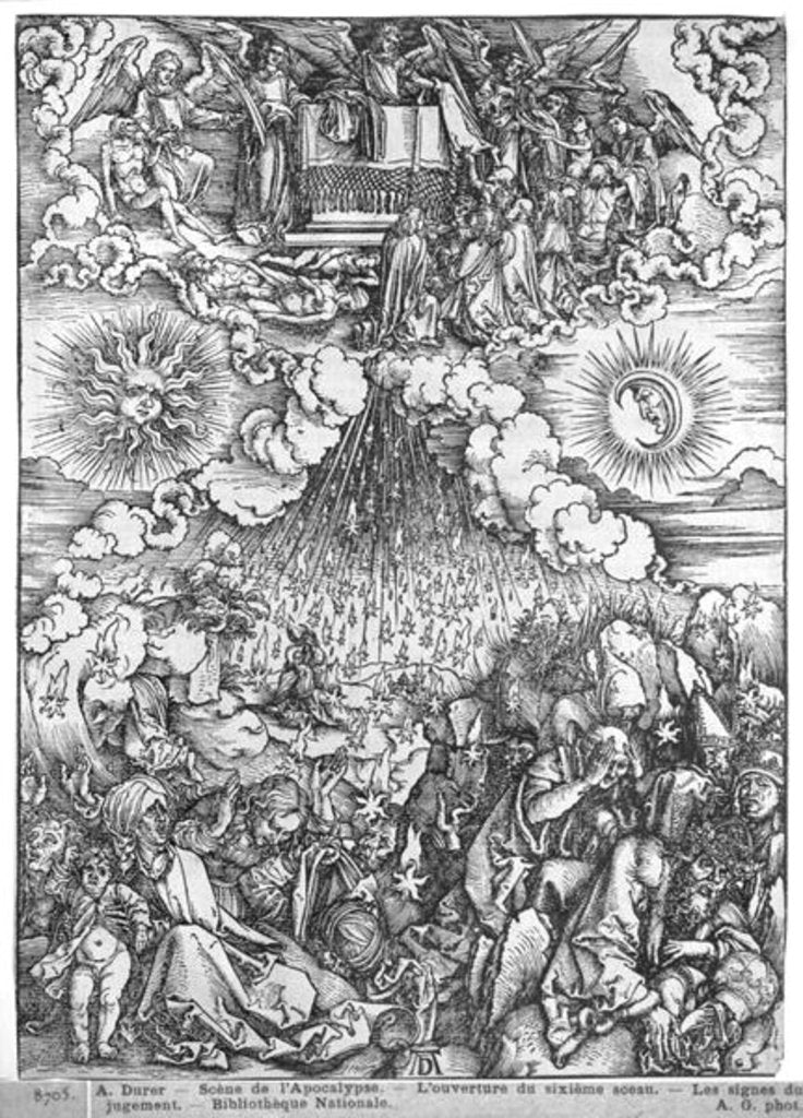 Detail of Scene from the Apocalypse, The Opening of the Fifth and Sixth Seals, Latin edition, 1511 by Albrecht Dürer or Duerer