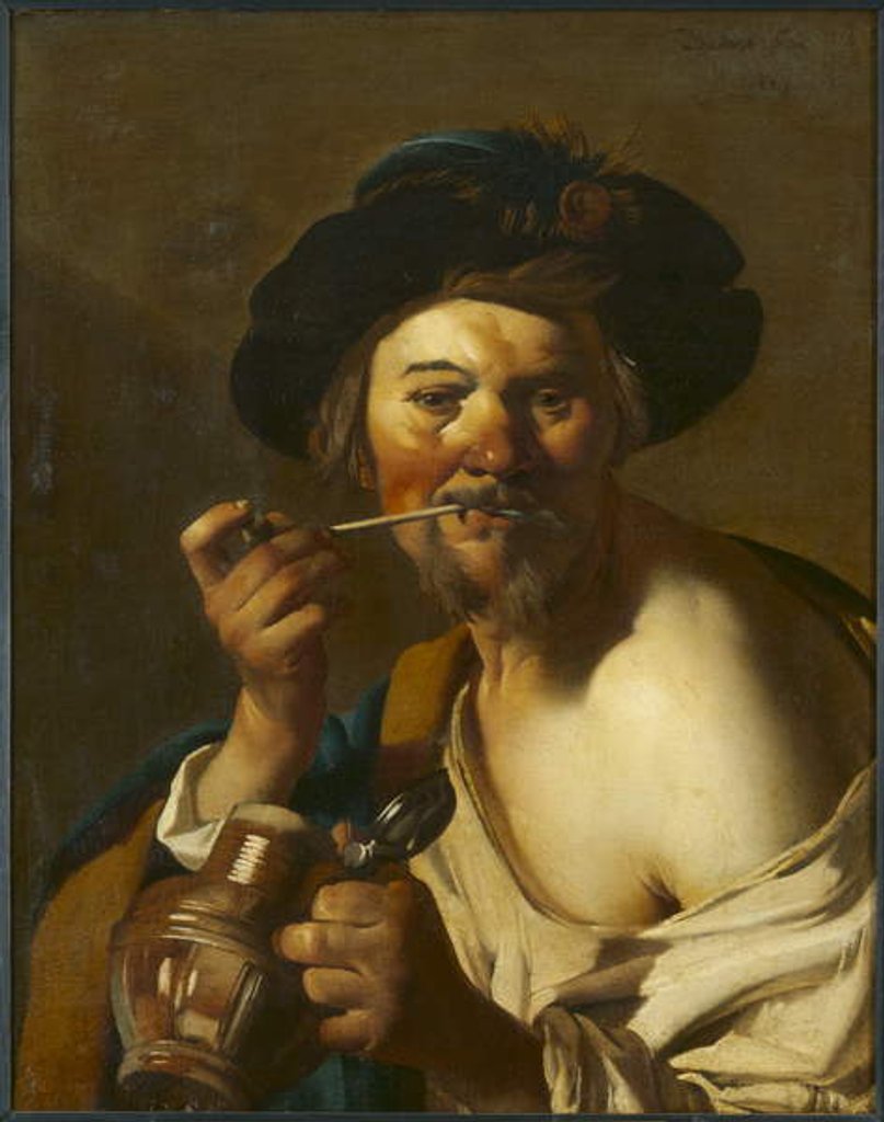 Detail of The Drinker by Theodore van called Dirk Baburen