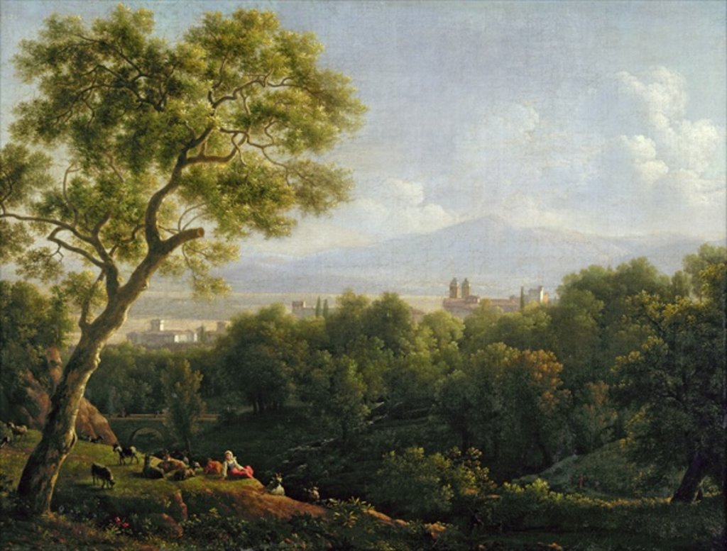 Detail of View of Frascati by Jean Joseph Xavier Bidauld