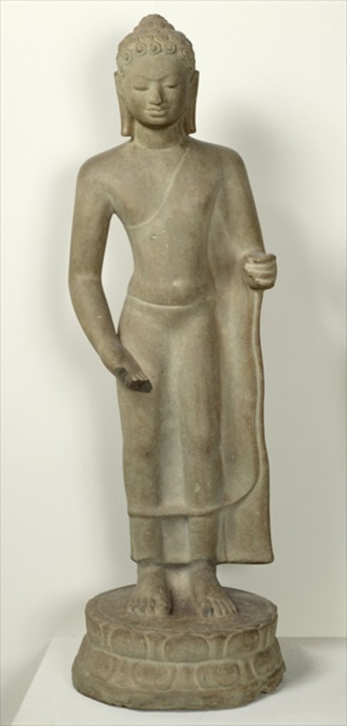 Detail of Standing Buddha, from Tuol Ta Hoy, Vat Phnom, Udong by Cambodian