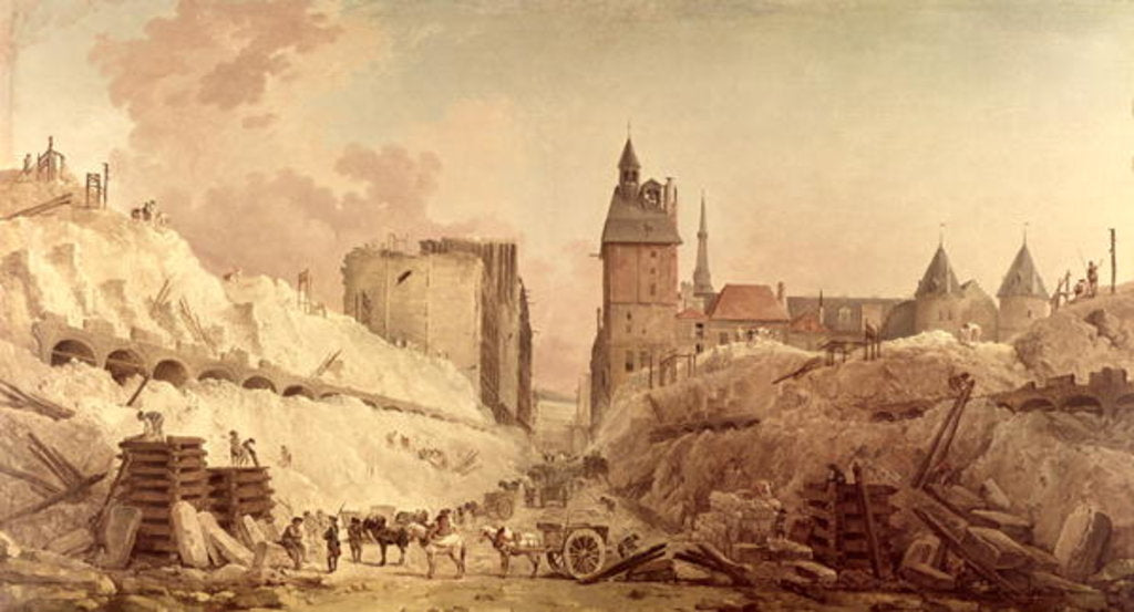 Detail of Demolition of the Houses on the Pont au Change in 1788 by Hubert Robert