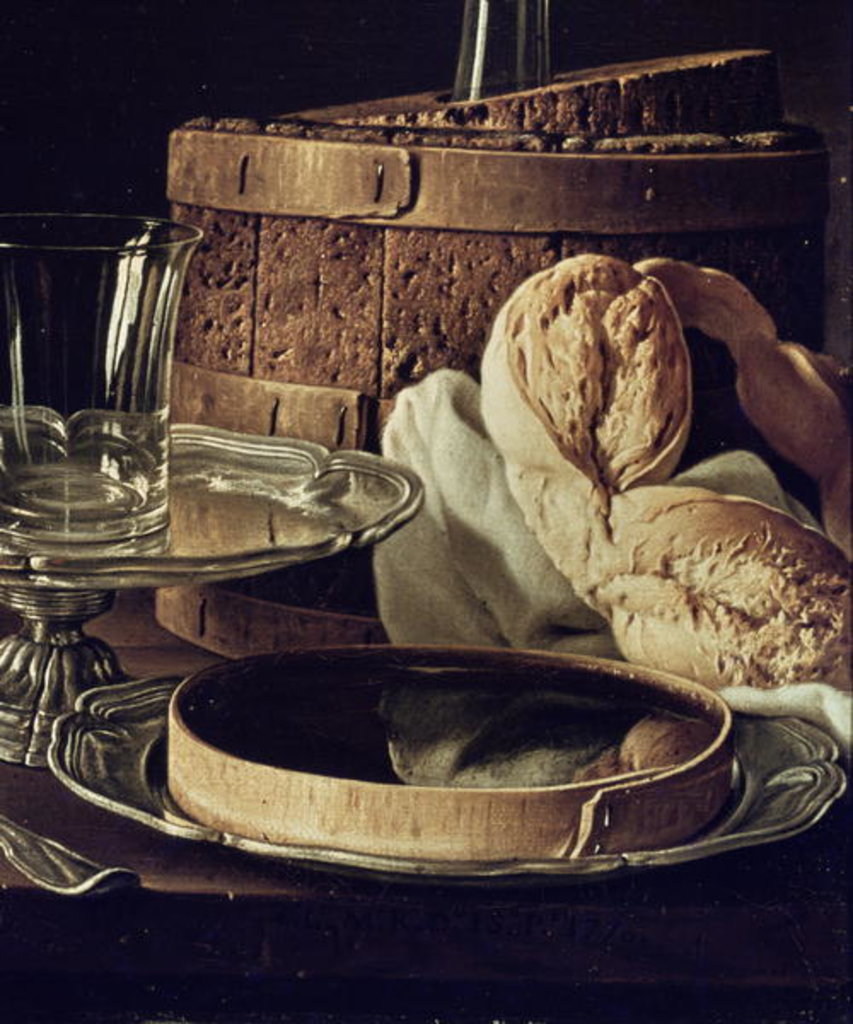 Detail of Still Life. The Snack by Luis Egidio Menendez or Melendez