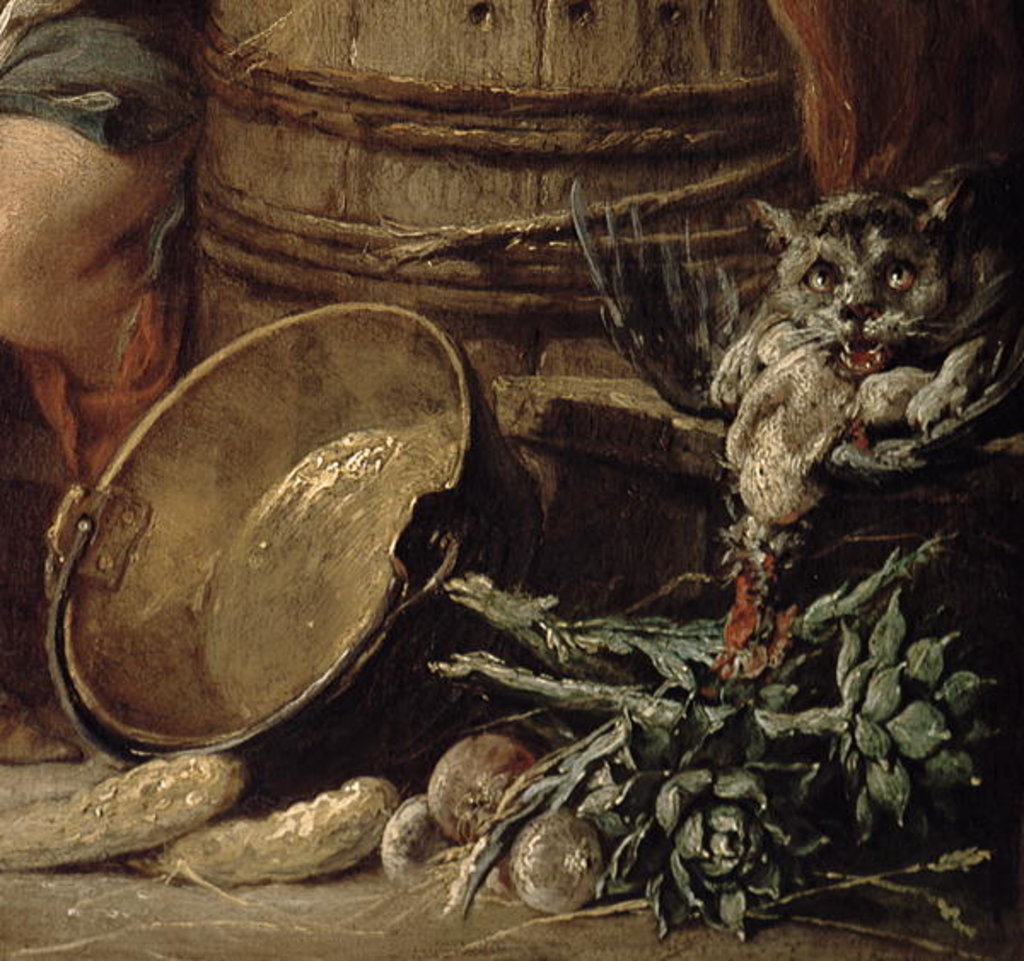 Detail of The Beautiful Kitchen Maid by Francois Boucher