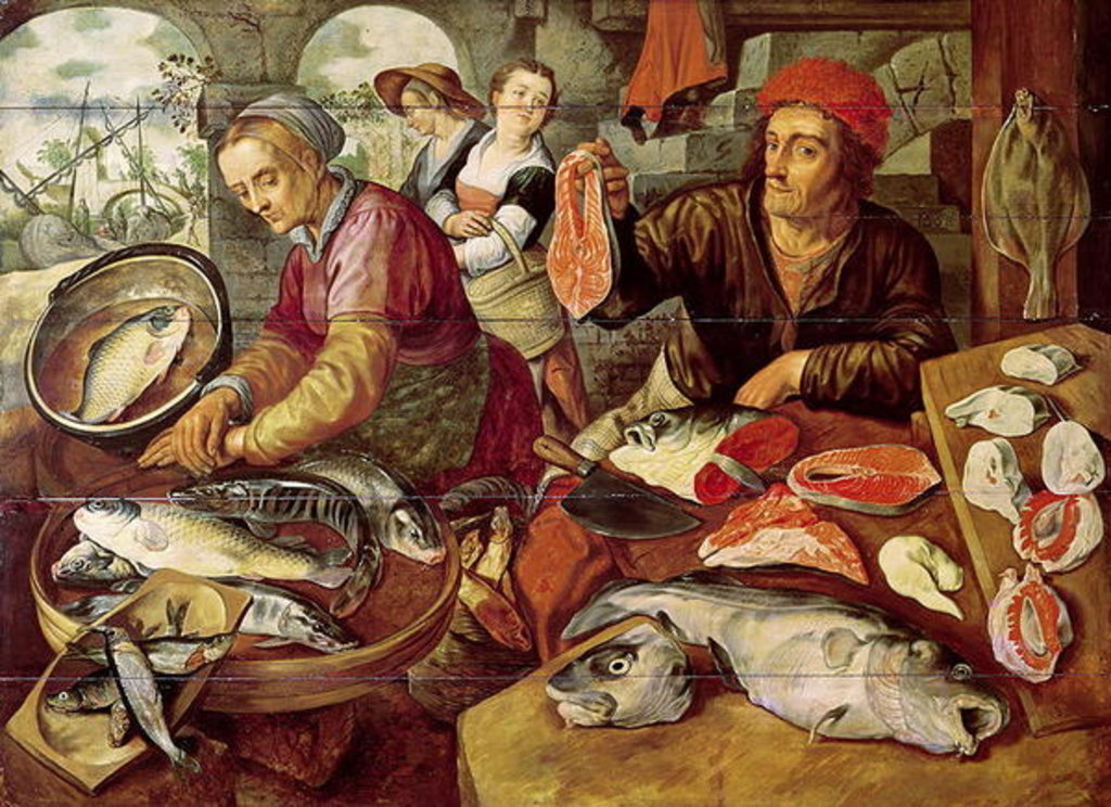 Detail of The Fish Market by Joachim Bueckelaer