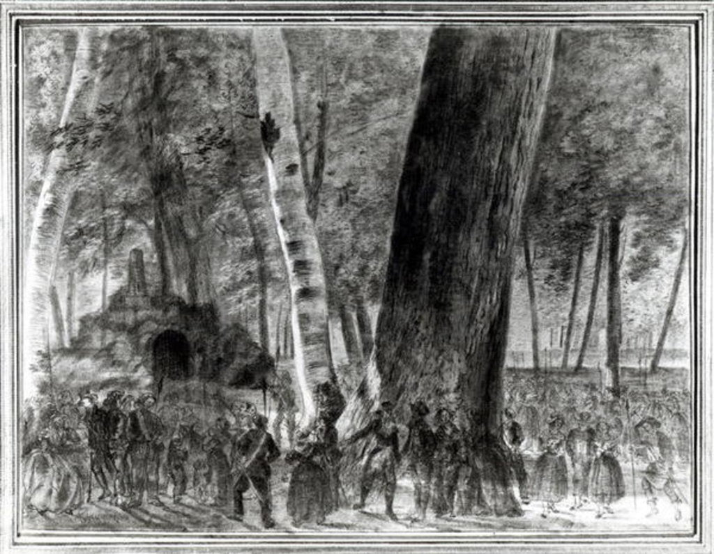 Detail of The Body of Jean Paul Marat in the Garden of the Club des Cordeliers by Claude-Noel Thevenin