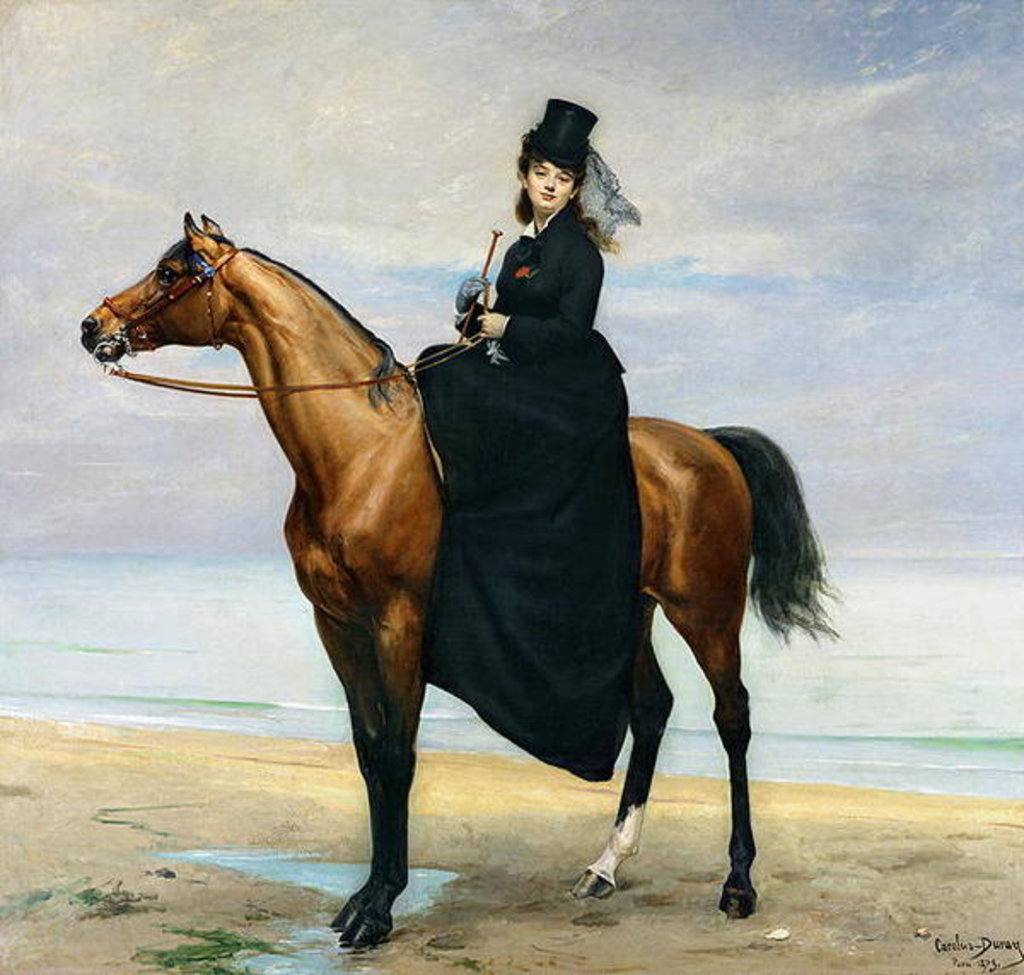 Detail of Equestrian Portrait of Mademoiselle Croizette, 1873 by Charles Emile Auguste Carolus-Duran