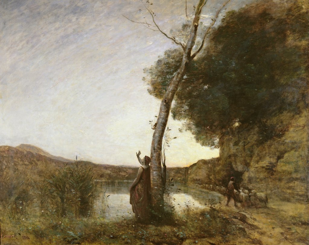 Detail of The Shepherd's Star, 1864 by Jean Baptiste Camille Corot