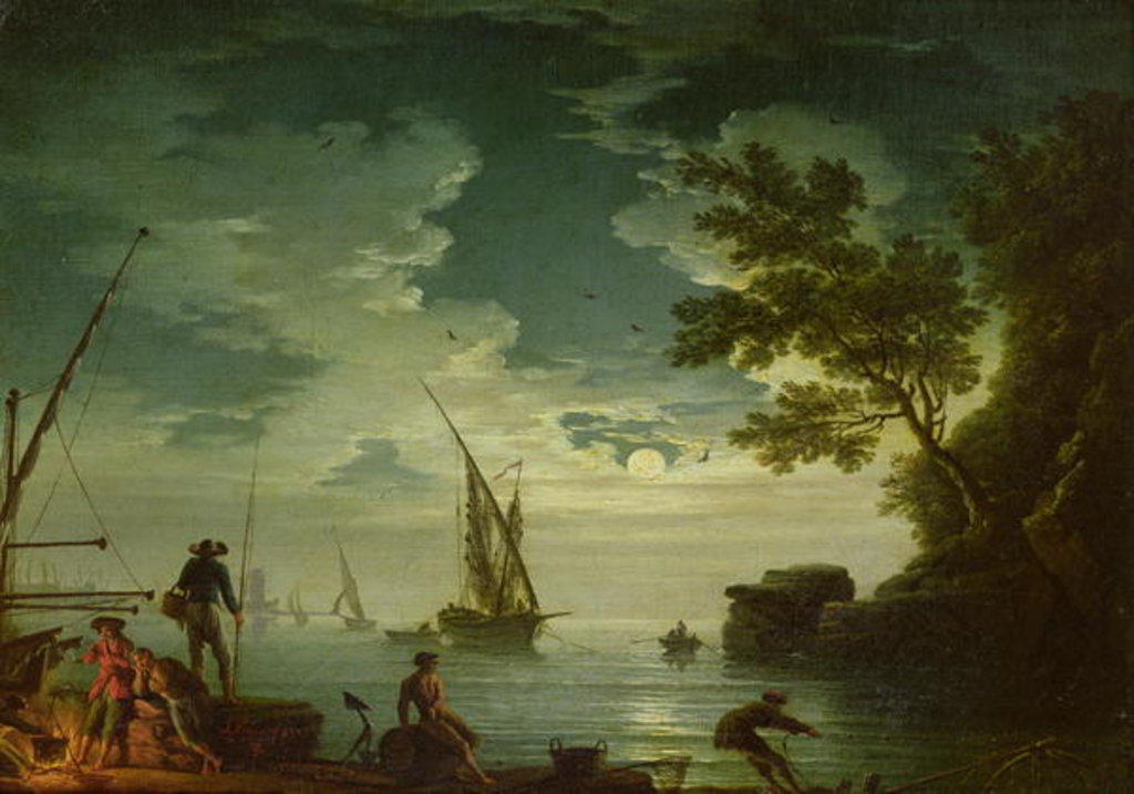 Detail of Seascape, Moonlight, 1772 by Claude Joseph Vernet