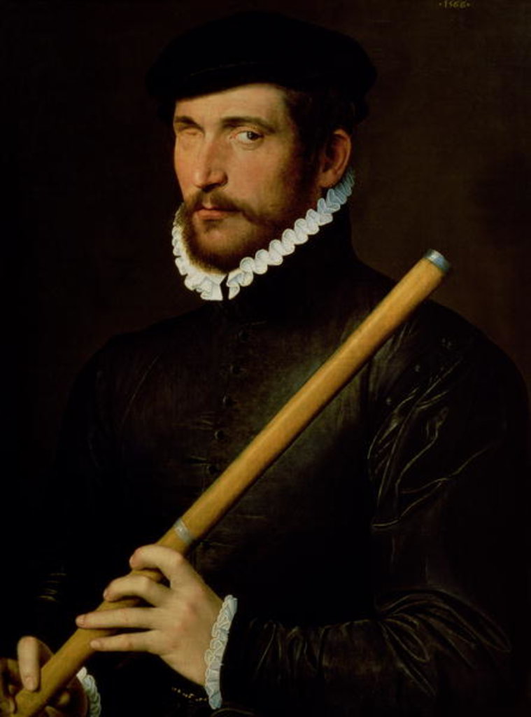 Detail of The One-Eyed Flautist, 1566 by French School