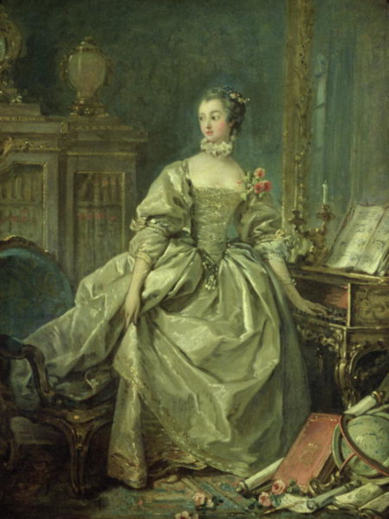 Detail of Madame de Pompadour by Francois Boucher