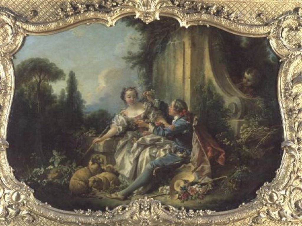 Detail of The Gallant Shepherd by Francois Boucher