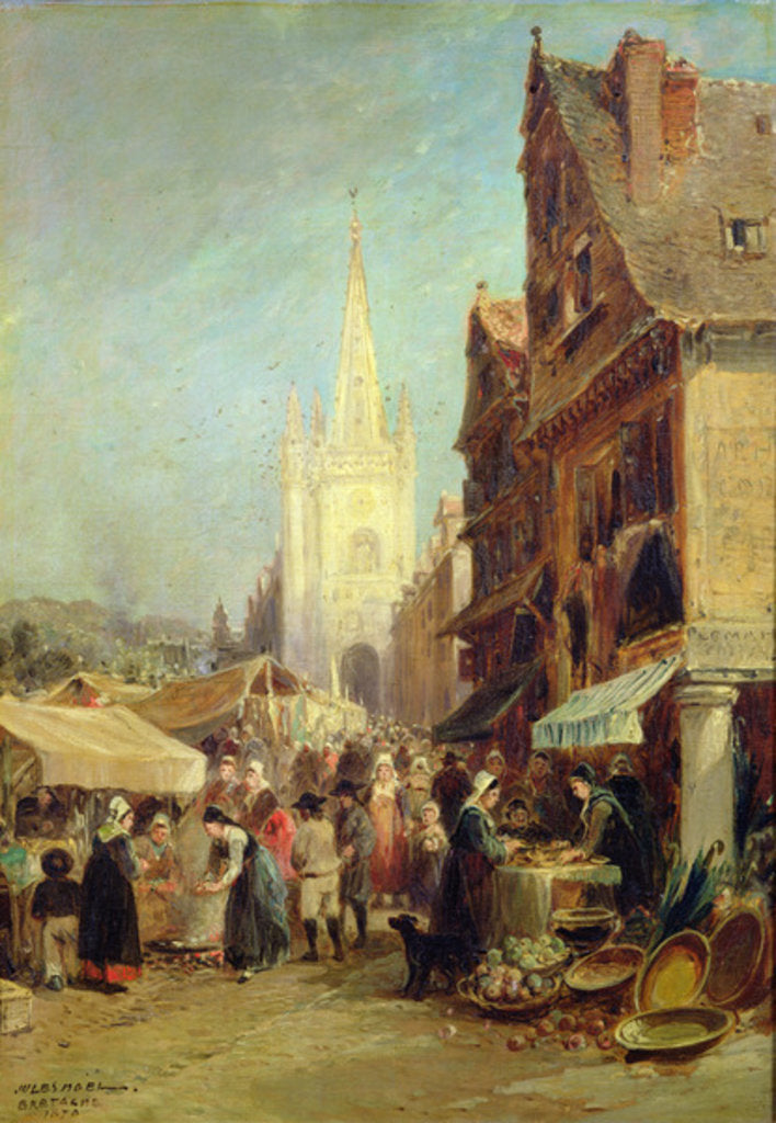 Detail of Market at Hennebont by Jules Achille Noel