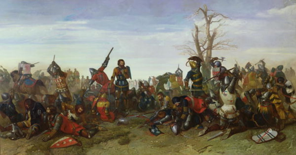 Detail of The Battle of Trente in 1350, 1857 by Octave Penguilly l'Haridon