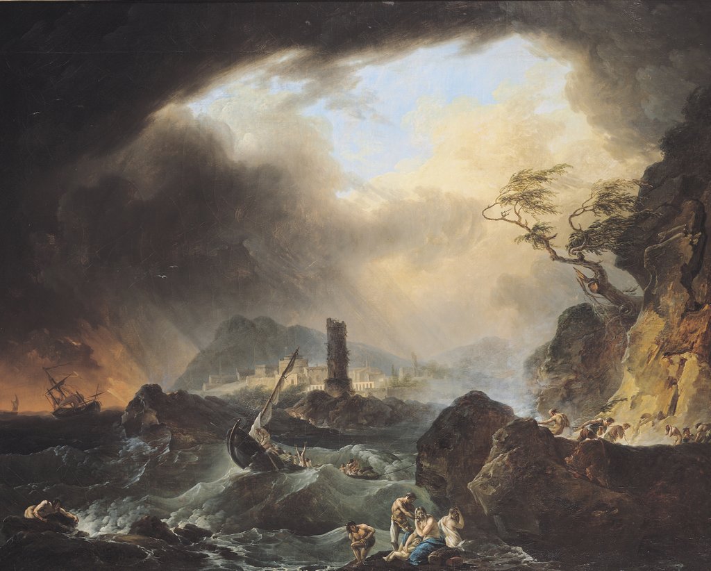 Detail of The Storm, 18th century by Francois Valentin Gazard