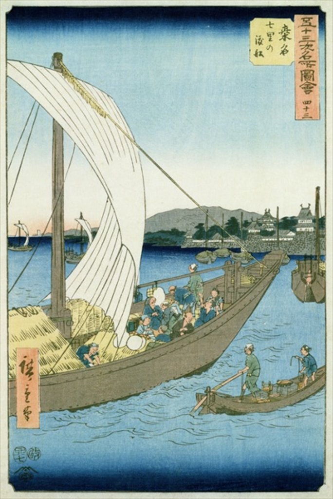 Detail of Kuwana Landscape by Ando or Utagawa Hiroshige