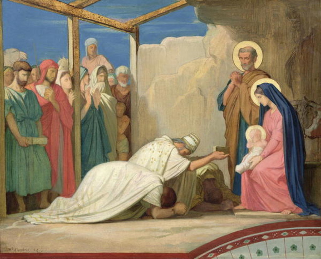 Detail of Adoration of the Magi, 1857 by Hippolyte Flandrin
