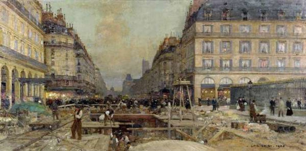 Detail of The Construction of the Metro, 1900 by Luigi Loir