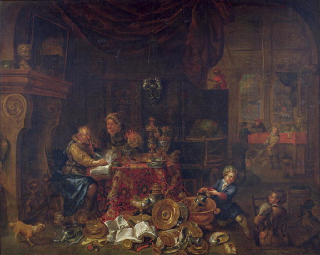 Detail of The Moneylenders by Leonard Bramer