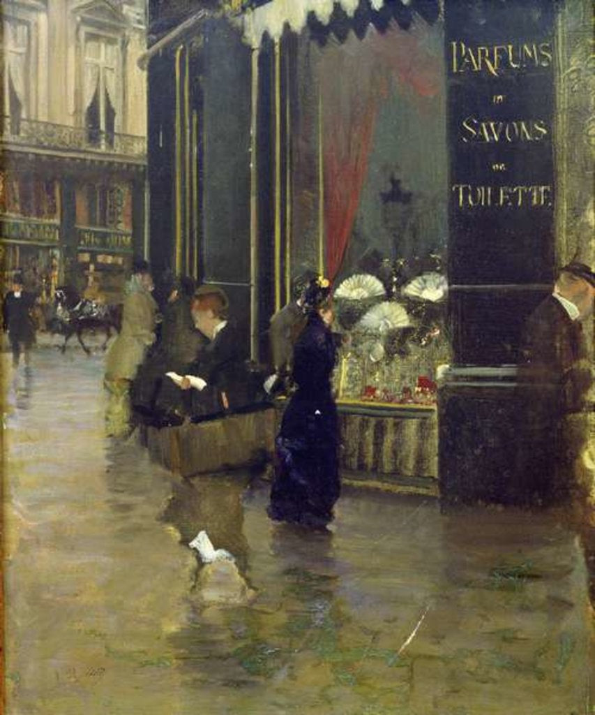 Detail of La Parfumerie Viollet, Boulevard des Capucines, 19th century by Giuseppe or Joseph de Nittis