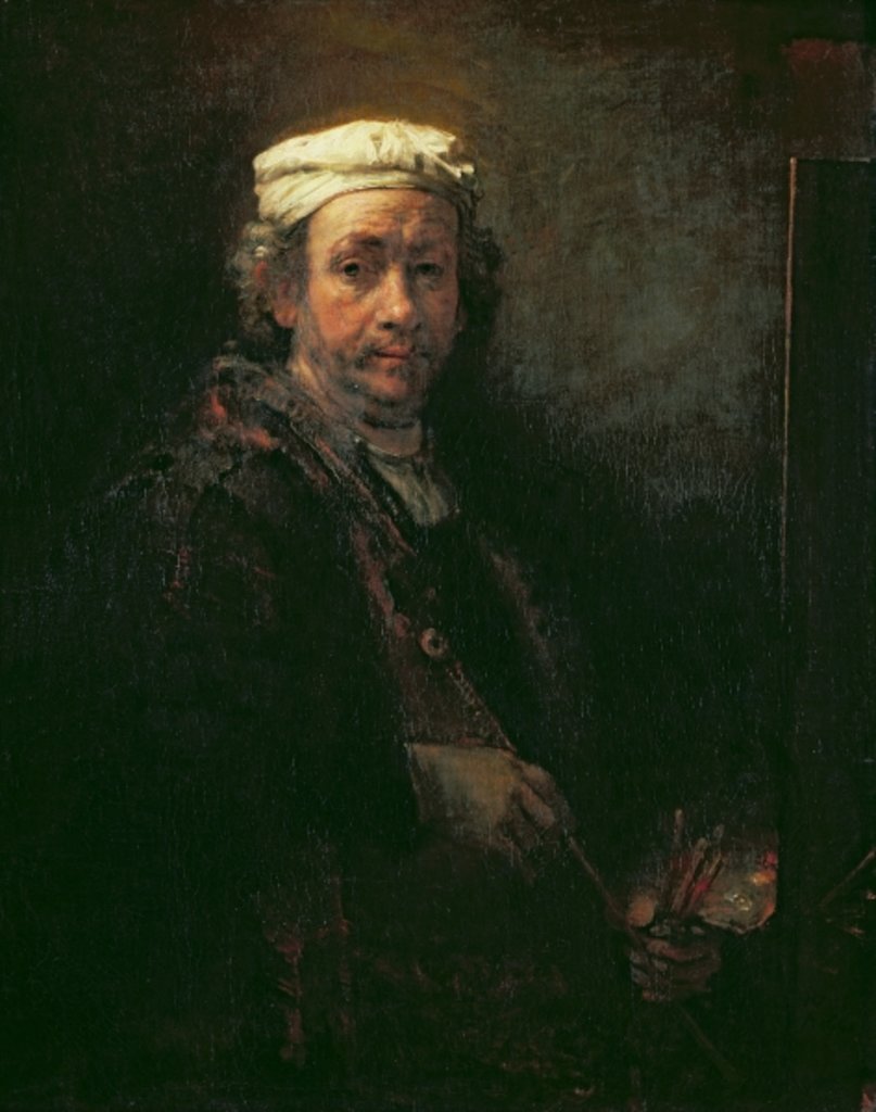 Detail of Portrait of the Artist at his Easel, 1660 by Rembrandt Harmensz. van Rijn