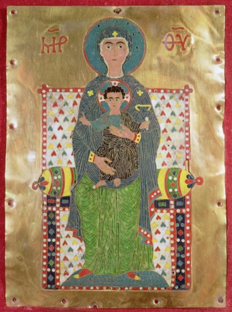 Detail of Virgin and Child Enthroned by Byzantine