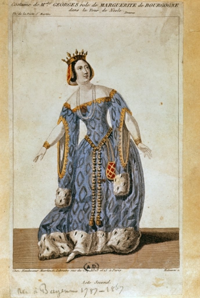 Detail of Mademoiselle George as Marguerite in Act II of 'La Tour de Nesles' by French School