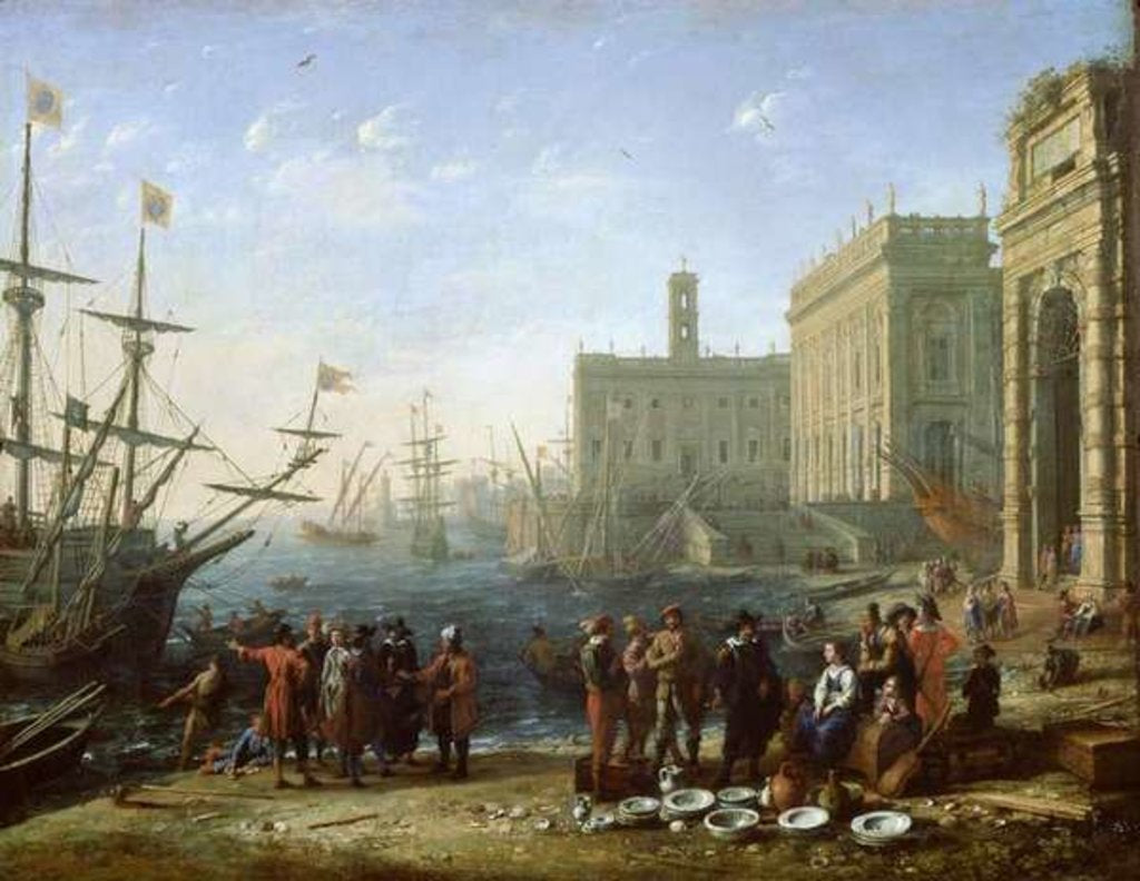Detail of Harbour Scene, 17th century by Claude Lorrain