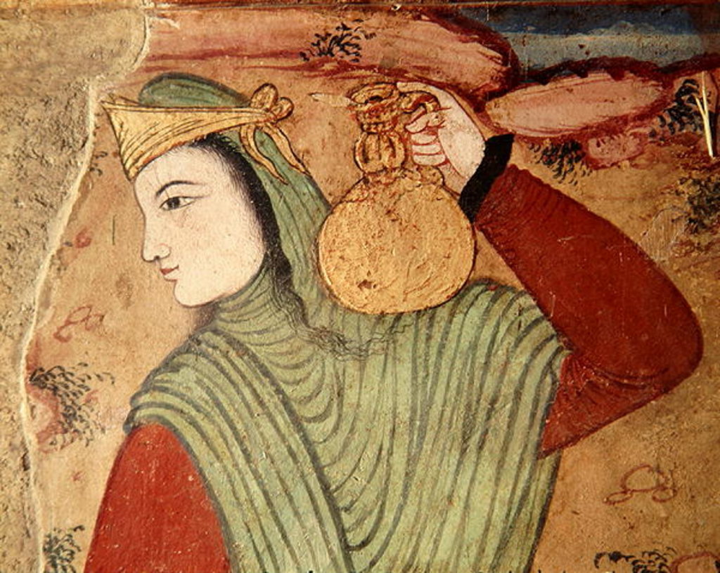 Detail of Man carrying wine from the Court of Shah Abbas I, 1585-1625 by School Persian