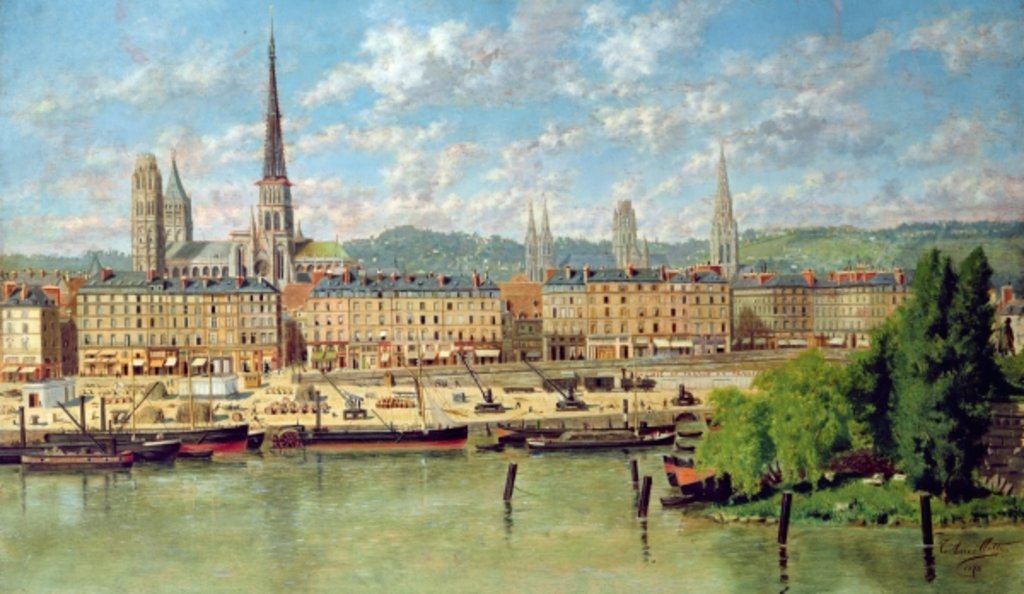Detail of The Port at Rouen, 1878 by Torello Ancillotti