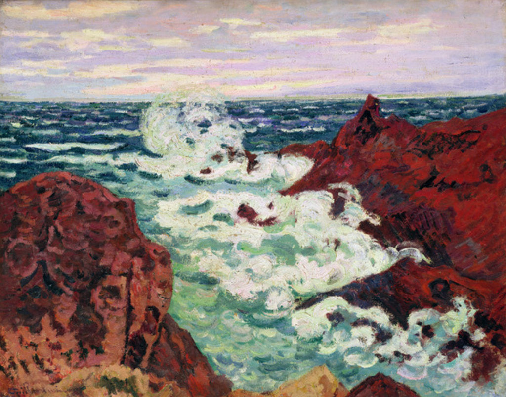 Detail of Storm at Agay, 1895 by Jean Baptiste Armand Guillaumin