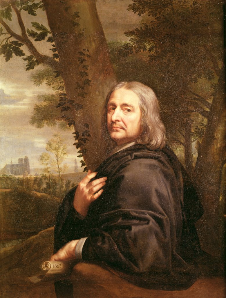 Detail of Portrait of Philippe de Champaigne, 1668 by Jean Baptiste de Champaigne