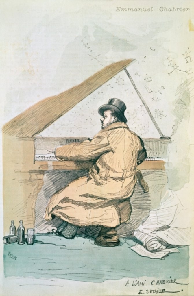 Detail of Emmanuel Chabrier, cover illustration from 'La Revue Illustree' by Jean-Baptiste Edouard Detaille