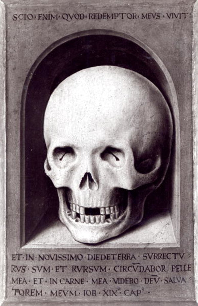 Detail of Skull by Hans Memling