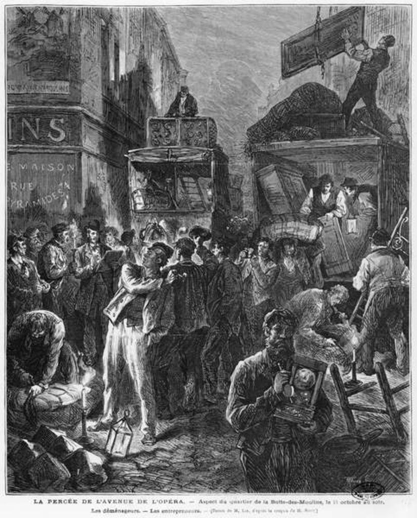 Detail of Building of Avenue de l'Opera, Butte des Moulins, 15th October 1876 by Frederic Theodore Lix