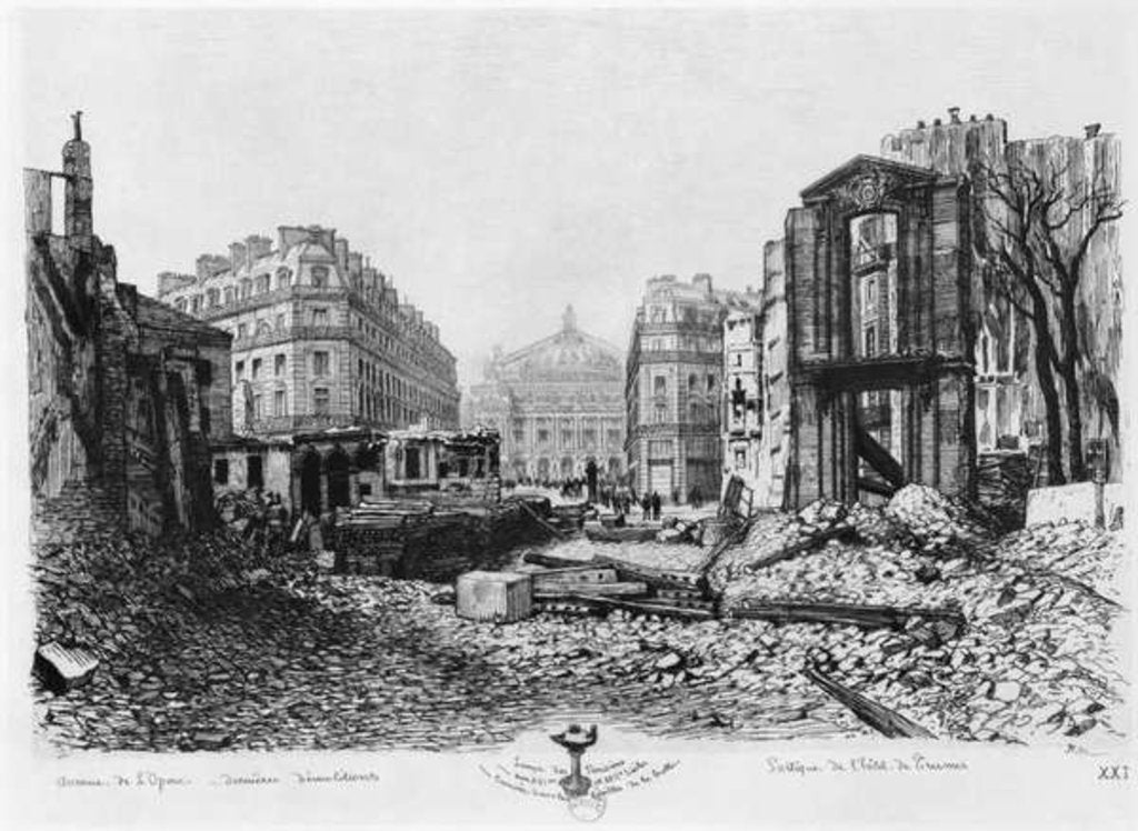 Detail of Building of Avenue de l'Opera, last demolitions, 1876 by French School