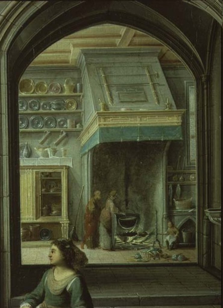 Detail of Christ in the house of Martha and Mary, detail of the kitchen, 1620 by Hendrik the Younger Steenwyck
