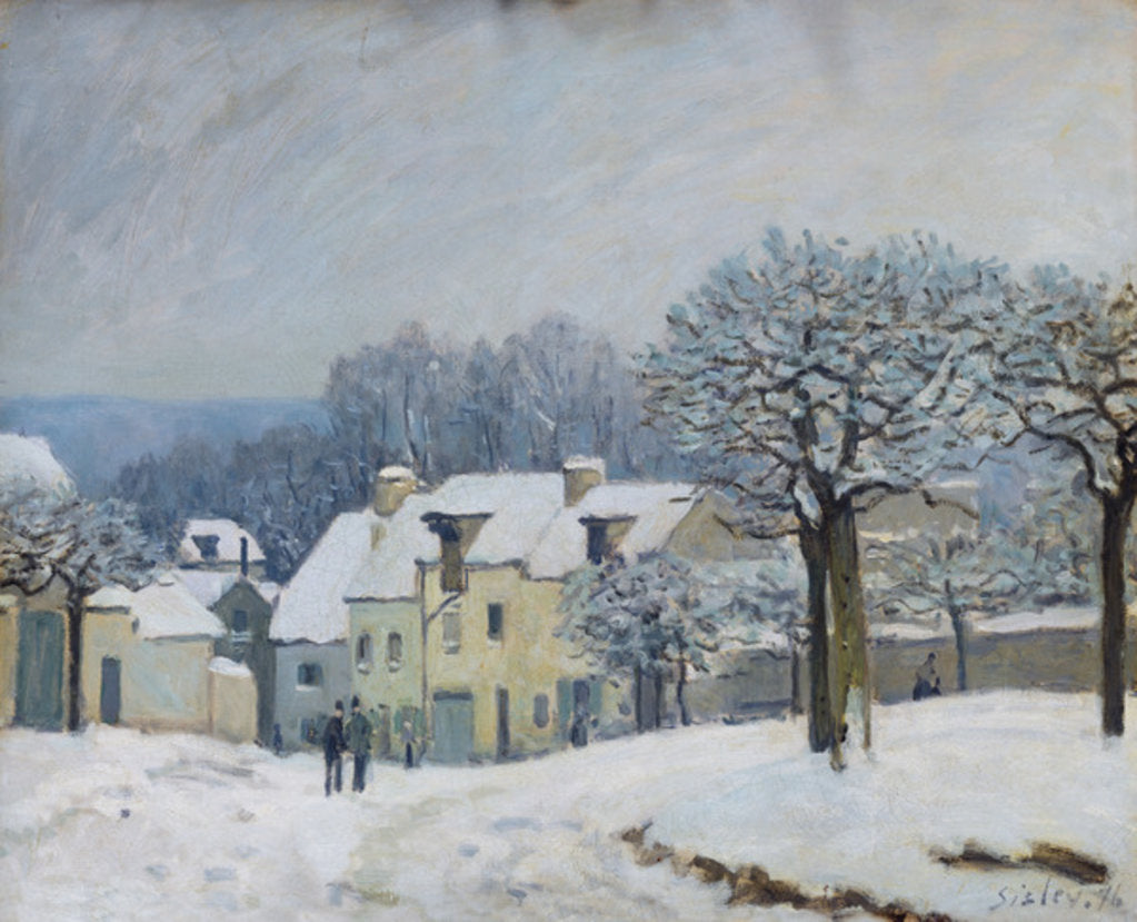 Detail of Place du Chenil in Marly, Snow Effect, 1876 by Alfred Sisley