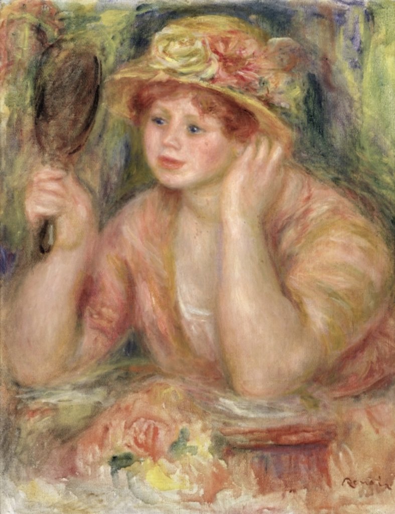 Detail of Woman with a Mirror, c.1915 by Pierre Auguste Renoir