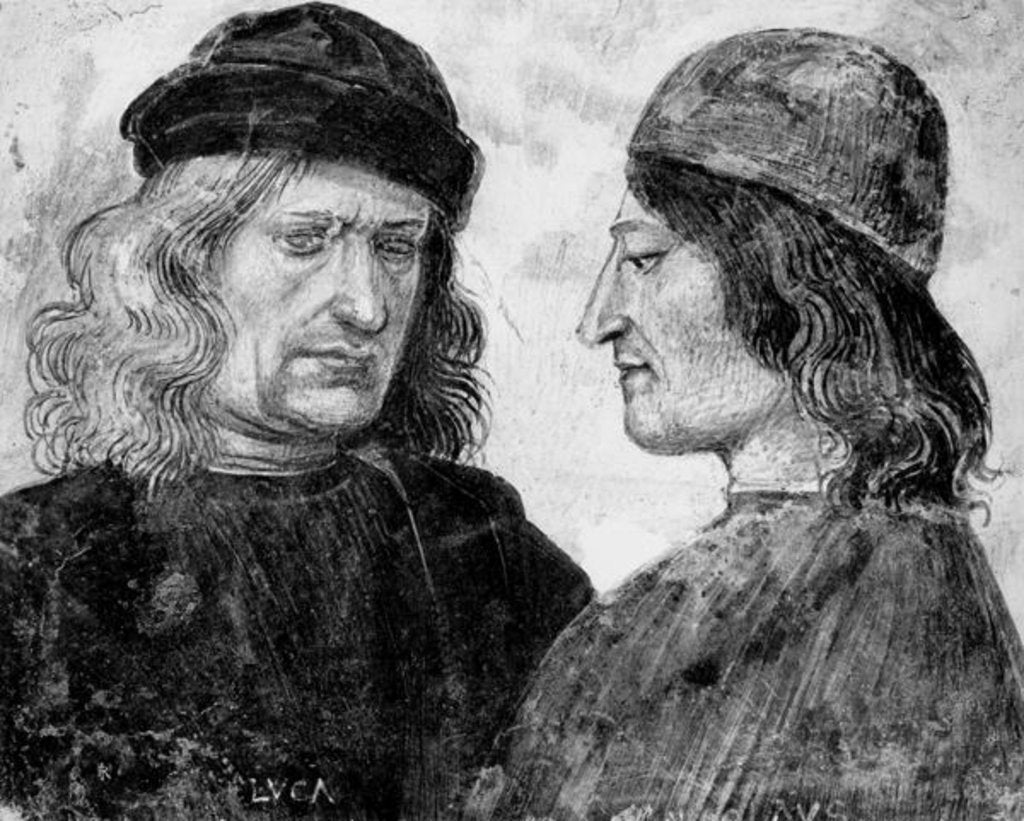 Detail of Self portrait with Niccolo Franceschi by Luca Signorelli