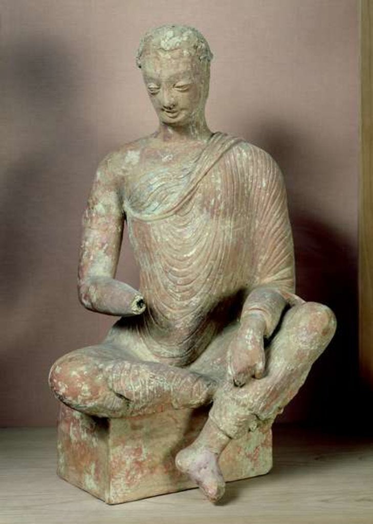 Detail of Buddha seated in meditation by School Afghan