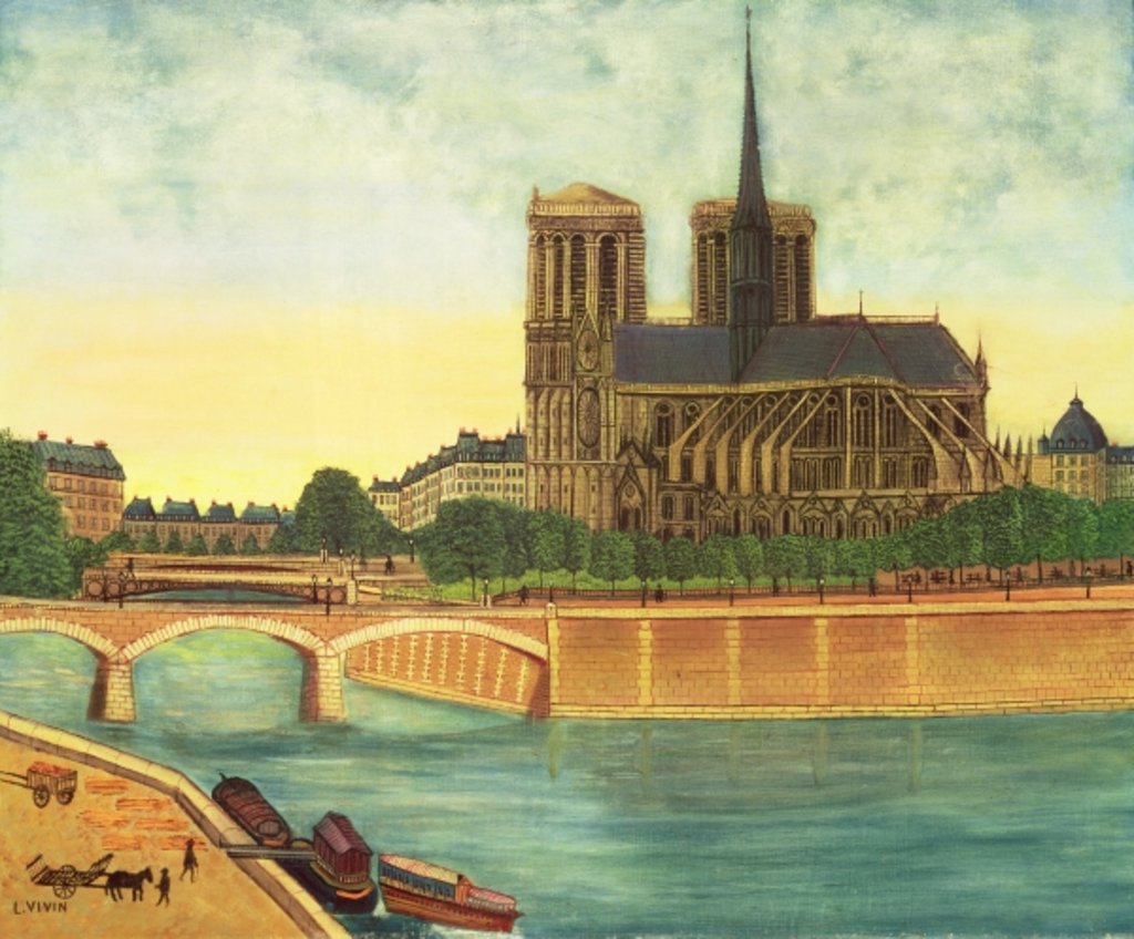 Detail of Notre-Dame c.1933 by Louis Vivin
