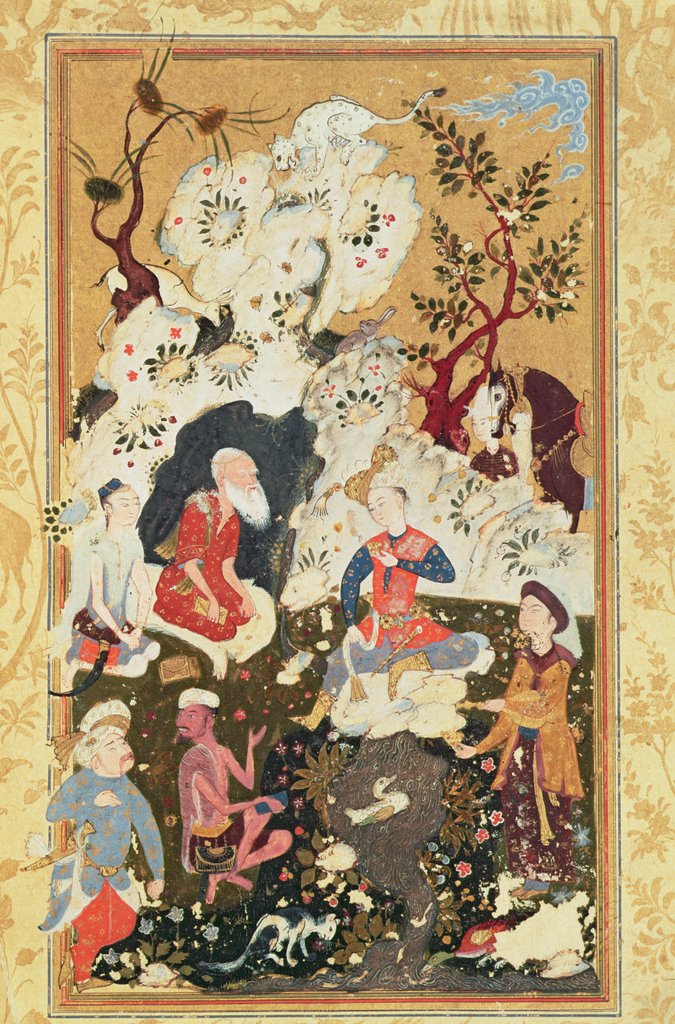 Detail of Prince visiting an Ascetic by Persian School