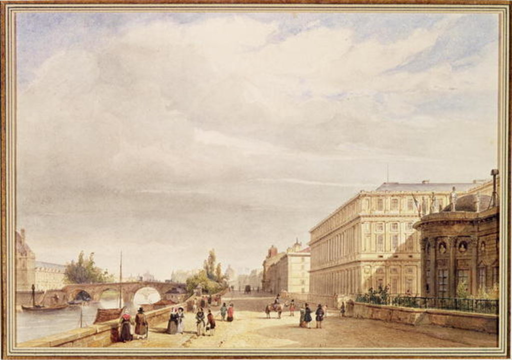 Detail of Le Quai d'Orsay, 1839 by Francois Etienne Villeret