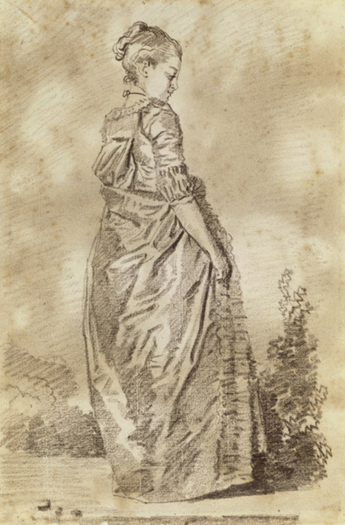 Detail of Young Woman Walking by Jean-Honore Fragonard