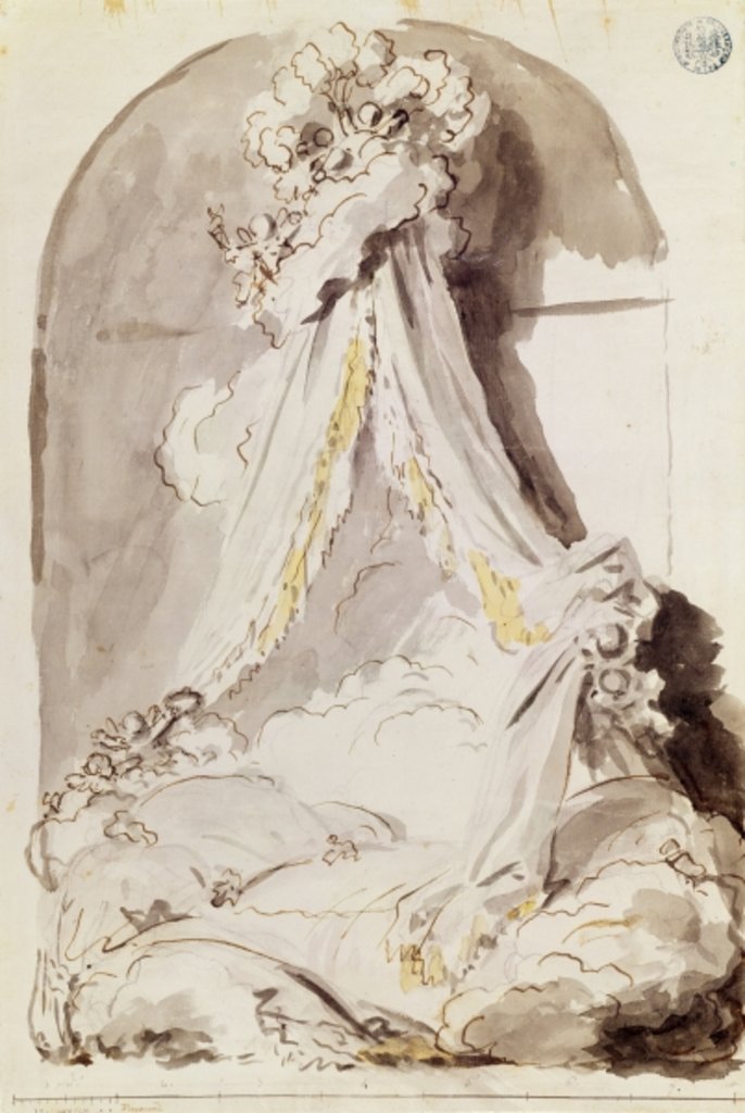 Detail of Lovers' Bed by Jean-Honore Fragonard