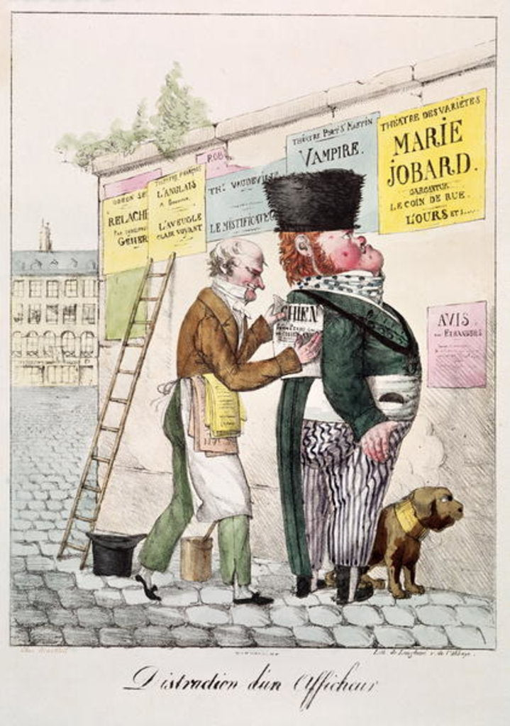 Detail of The Amusement of a Bill Sticker, 1820 by French School